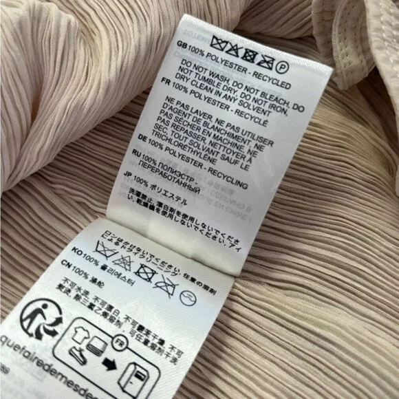 NEW Toteme Plisse Crinkled Scoop-Neck Maxi Dress in Cream Beige | size 32 / US 0 - Picture 13 of 14